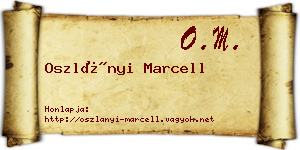 Oszlányi Marcell névjegykártya